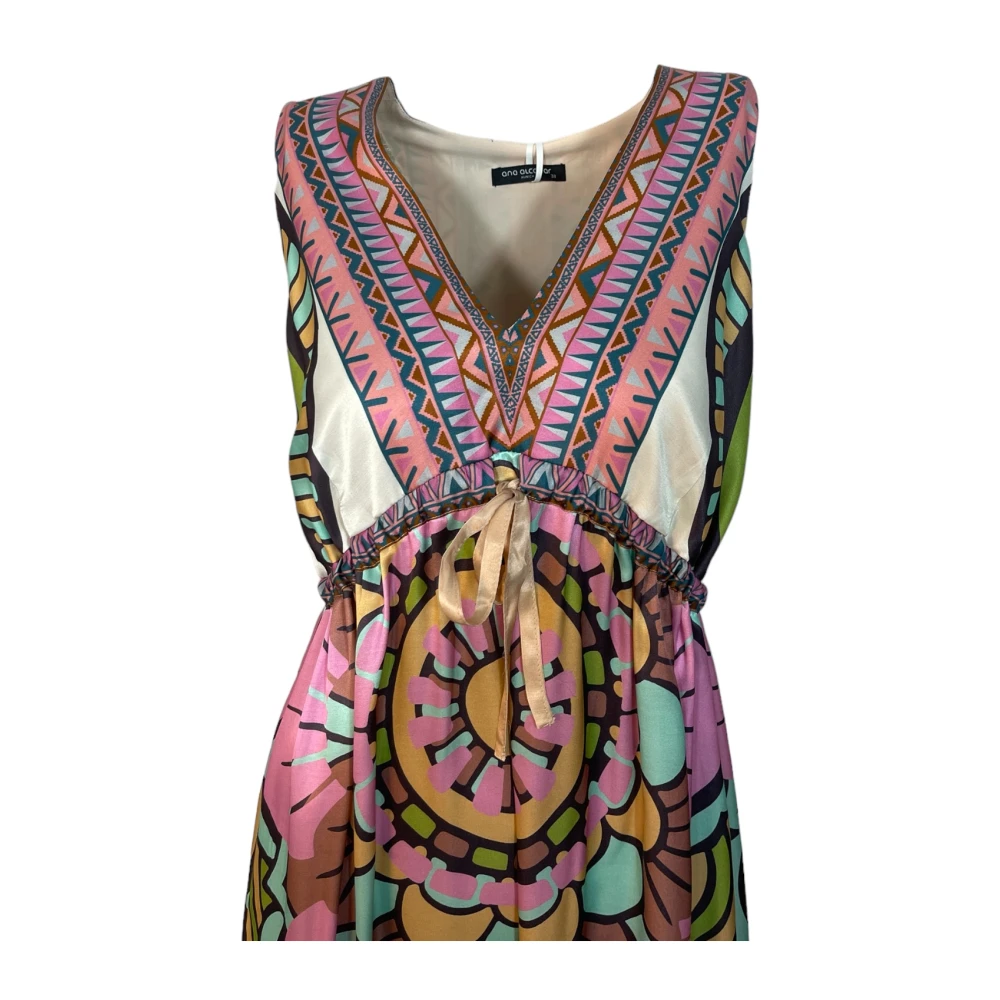Ana Alcazar Silkmix midi jurk in trendy stijl Multicolor Dames
