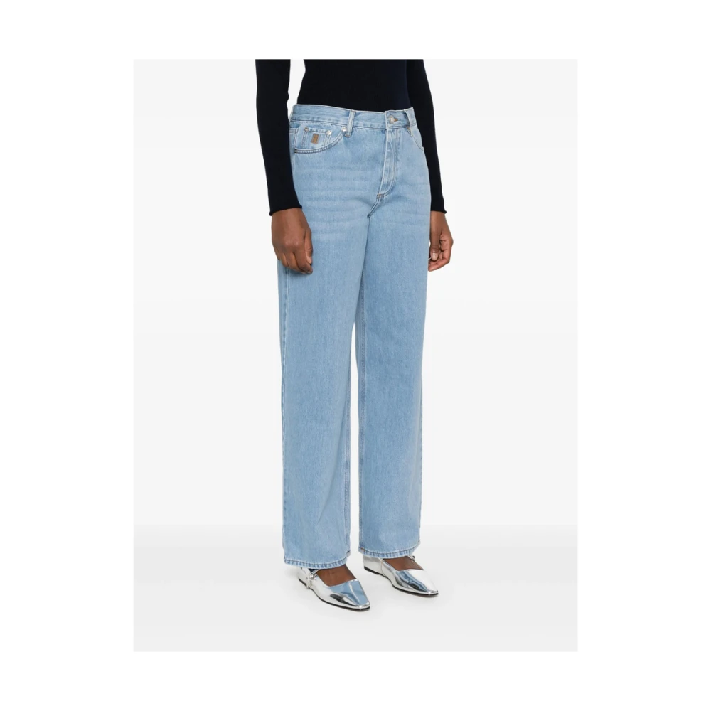 By Malene Birger Blauwe Knoopsluiting Rechte Pijp Jeans By Herenne Birger Blue Dames