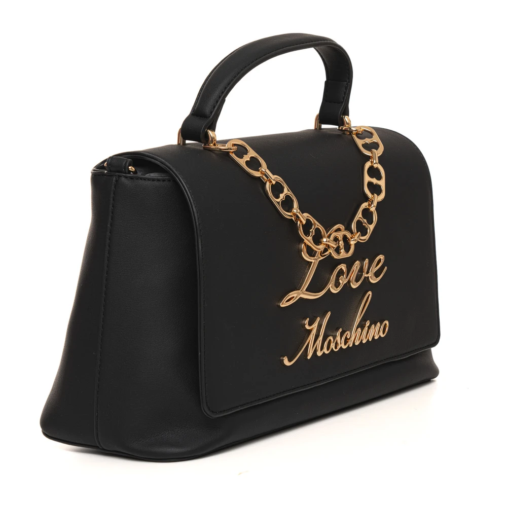 Love Moschino Stijlvolle Handtas met Metalen Logo Detail Black Dames