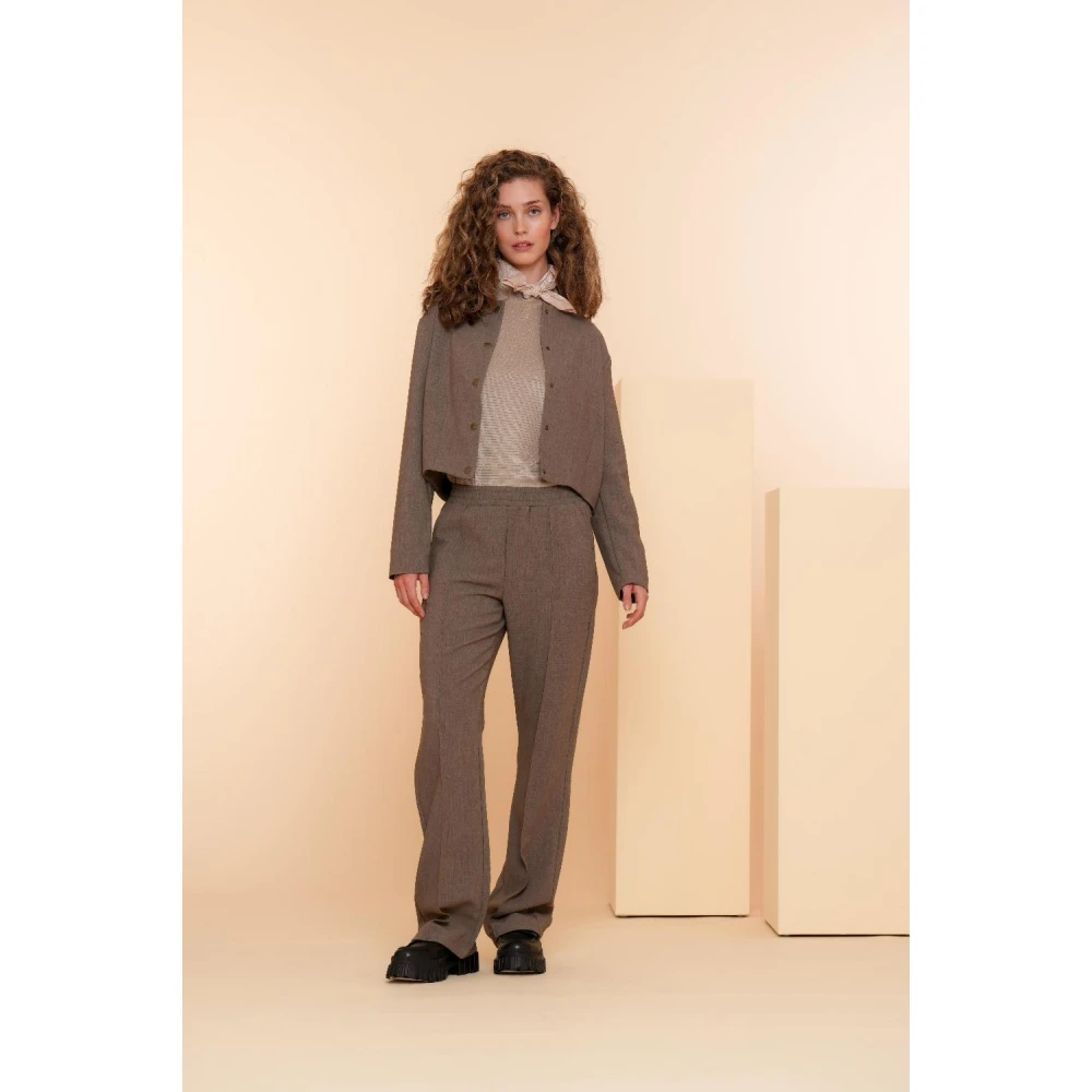 Geisha Broek met elastische tailleband Beige Dames