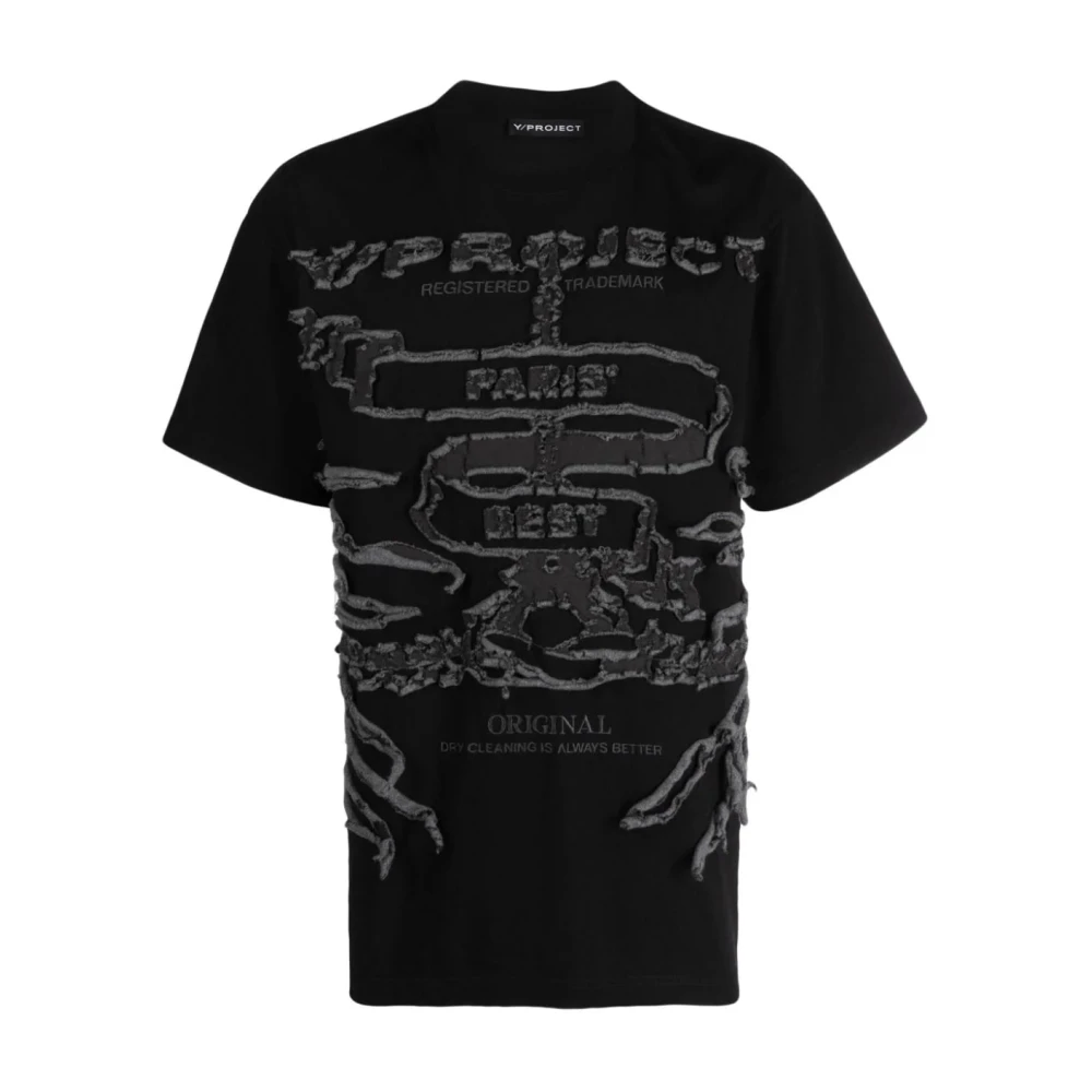 Y Project Organisch katoenen T-shirt met logo print Black Heren