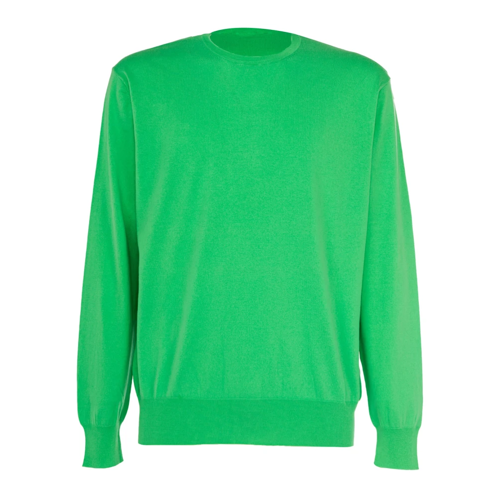 Cashmere Company Heren Crewneck Trui met Lange Mouwen Green Heren