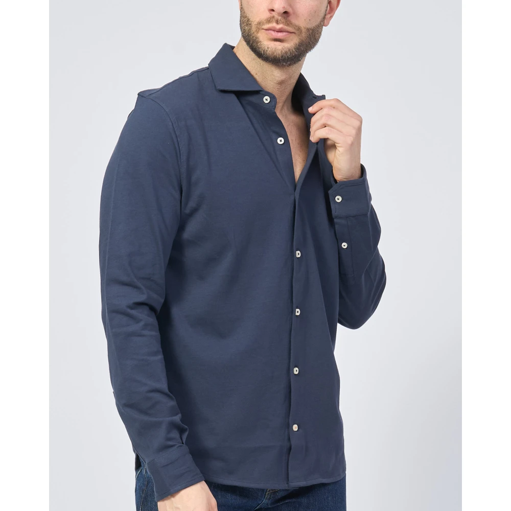 Ecoalf Blauw Klassiek Overhemd met Franse Naden Blue Heren