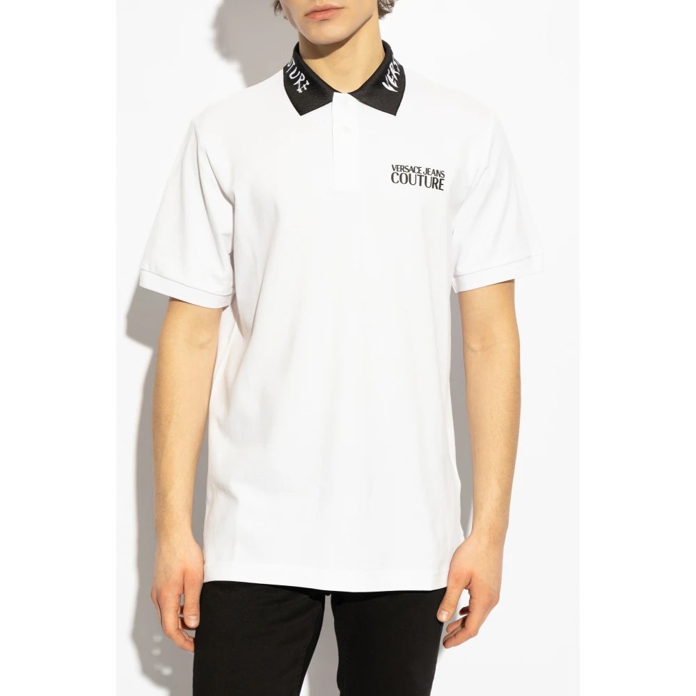 Versace Jeans Couture Polo met bedrukt logo White Heren