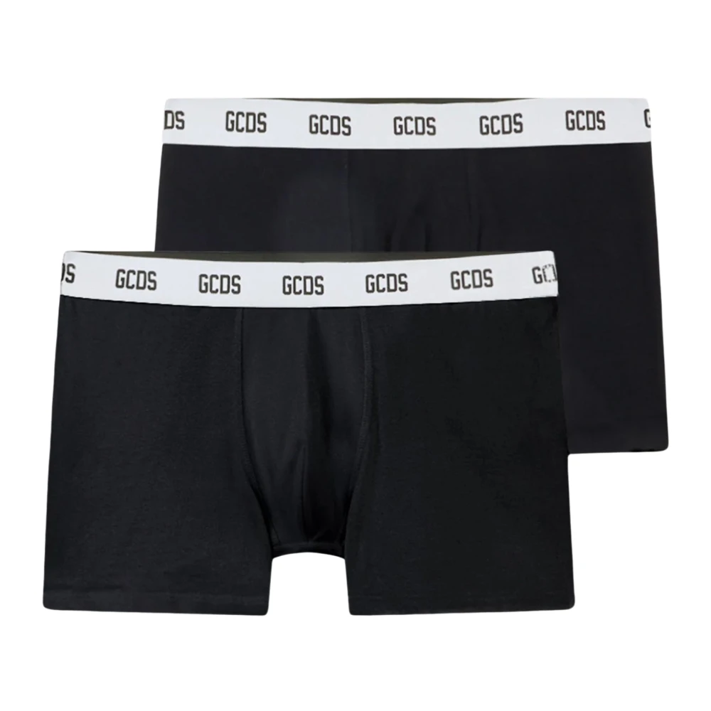 Gcds Mannelijk Zwart Ondergoed Heren, S, Katoen, Essentials Boxer Briefs 2-Pack