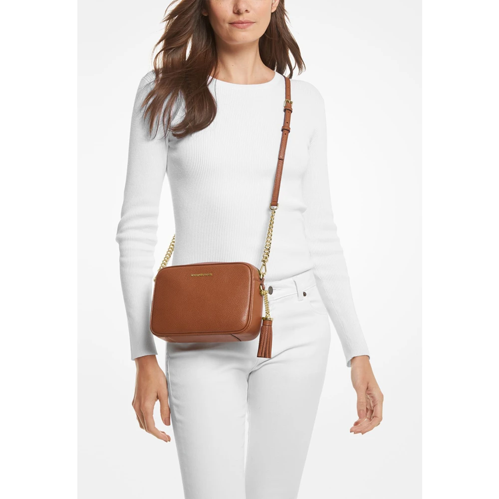 Michael Kors Quilted Lederen Camera Bag Brown Dames