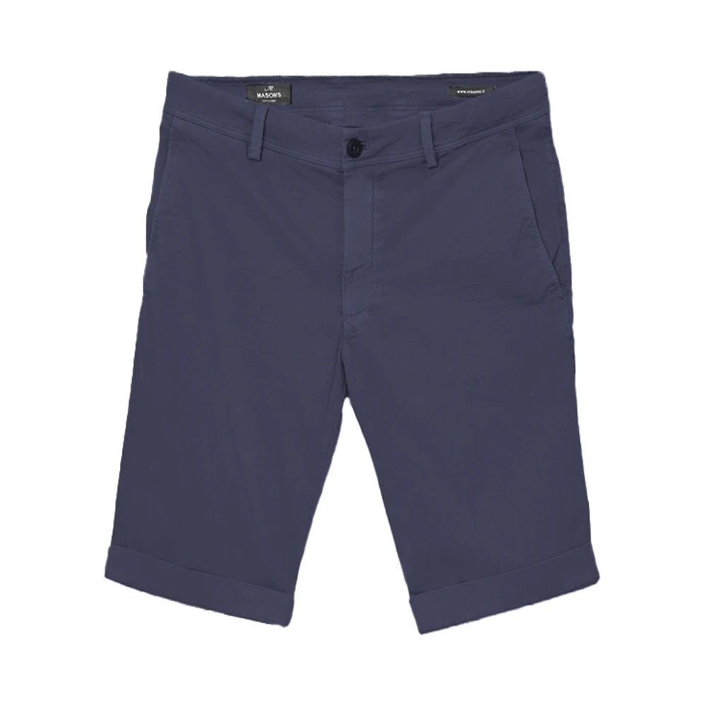 Mason's Slimfit Chino Bermuda Shorts Blue Heren
