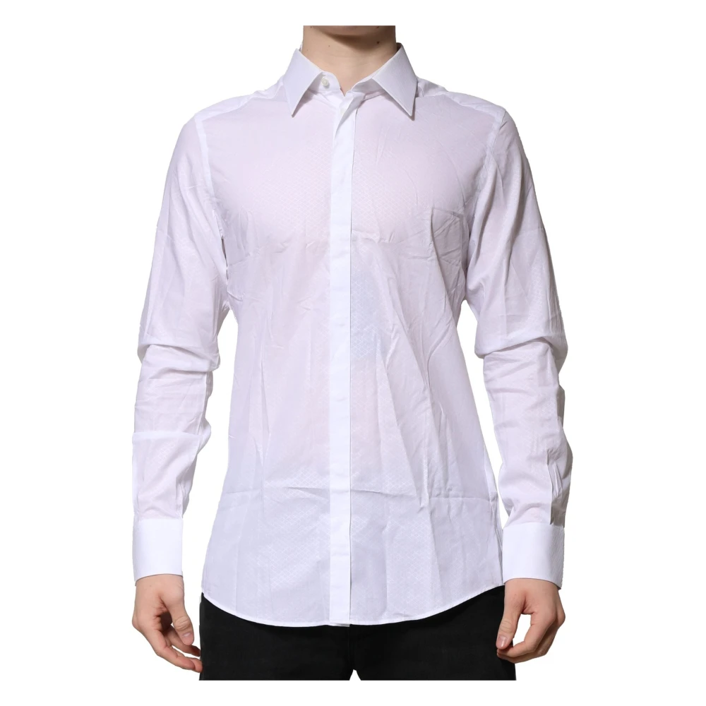 Dolce & Gabbana Men's White Formal Shirts, Xs, Martini Long Sleeve Dress Shirt