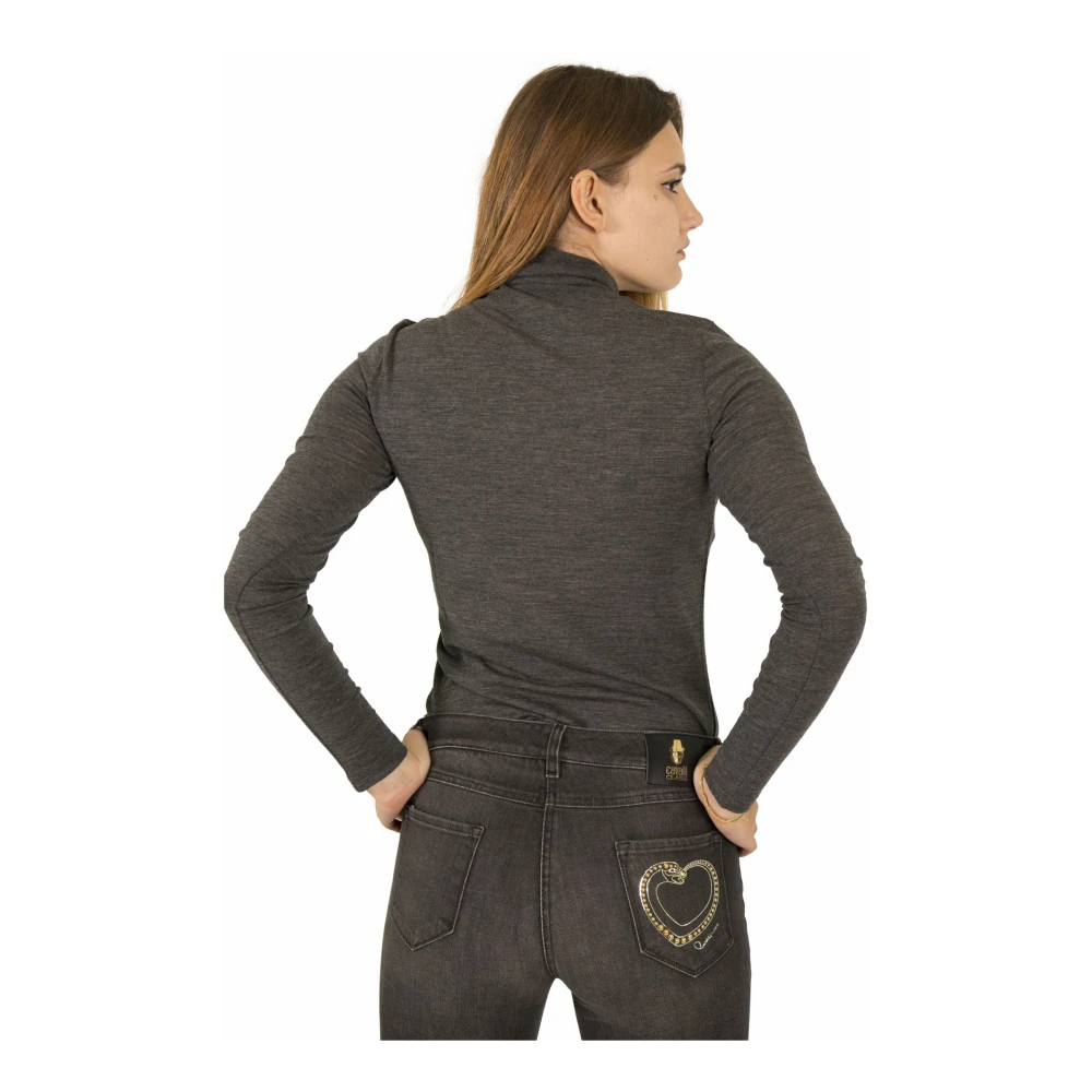 Le Tricot Perugia Grijze Melange Wollen Trui Gray Dames