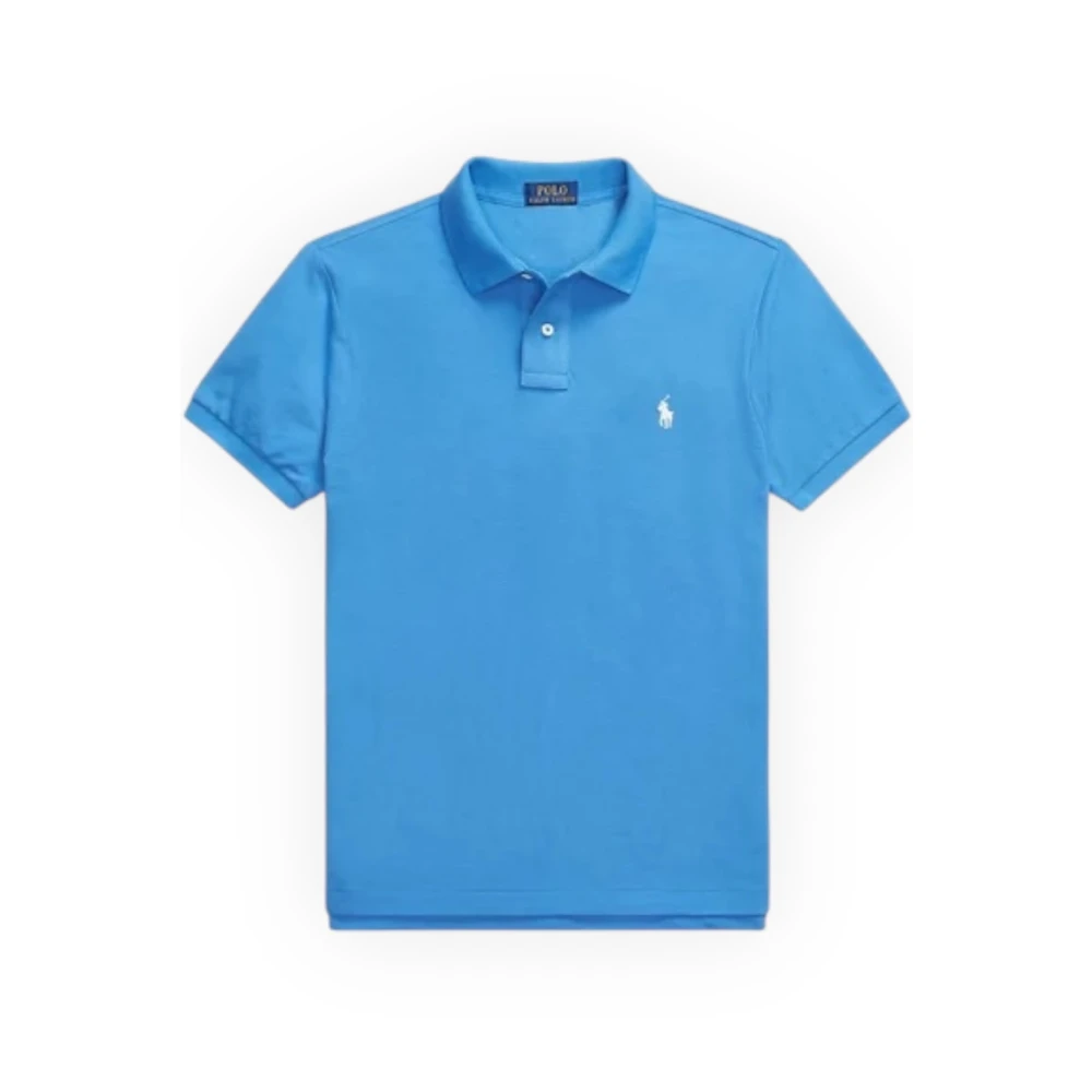 Polo Ralph Lauren Slim-Fit Piqué Polo Stickad Blue, Herr