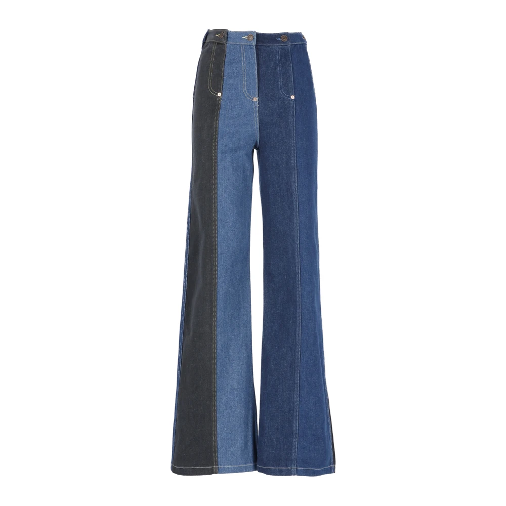 Moschino Wide Trousers Blue Dames