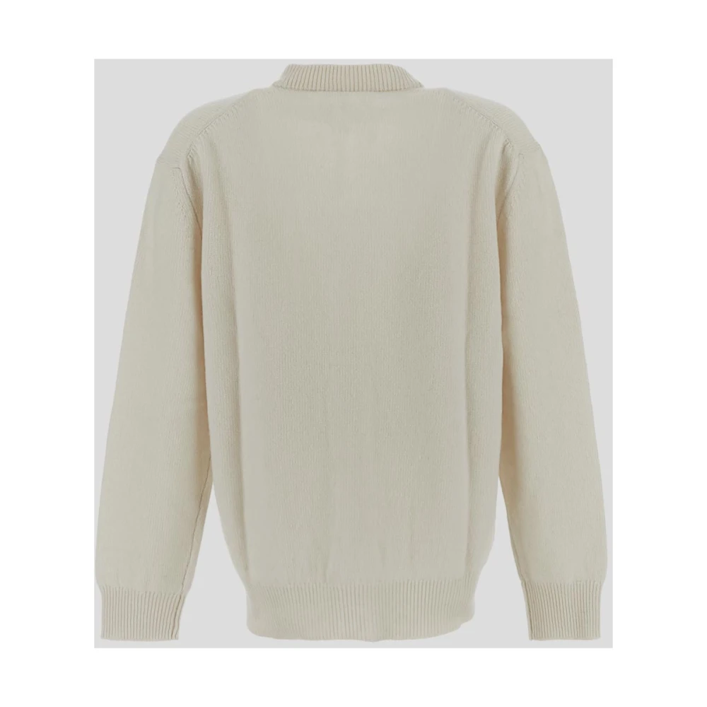 Seven Gauge Wollen Gebreide Vest White Heren