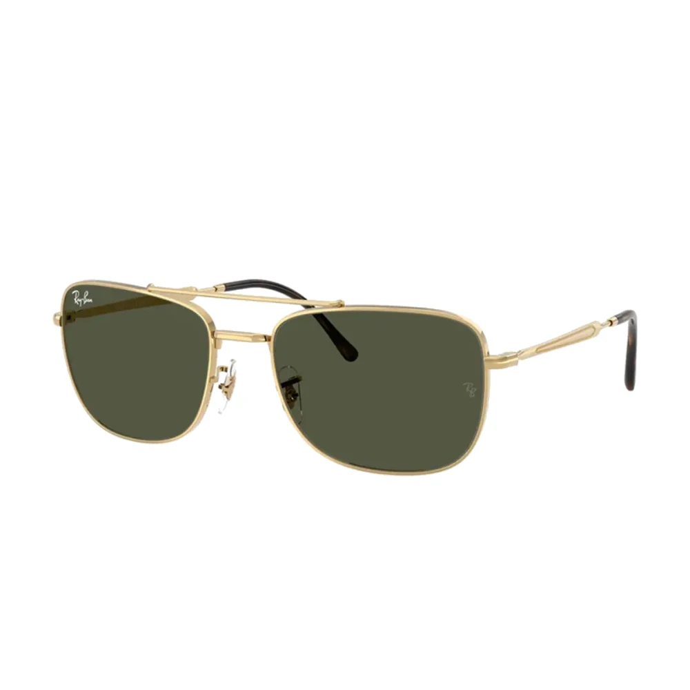 Ray - Ban Unisex Green Ray - Ban Rb3755 001/31 Sunglasses Metal Gold Squared Normal - Image 3