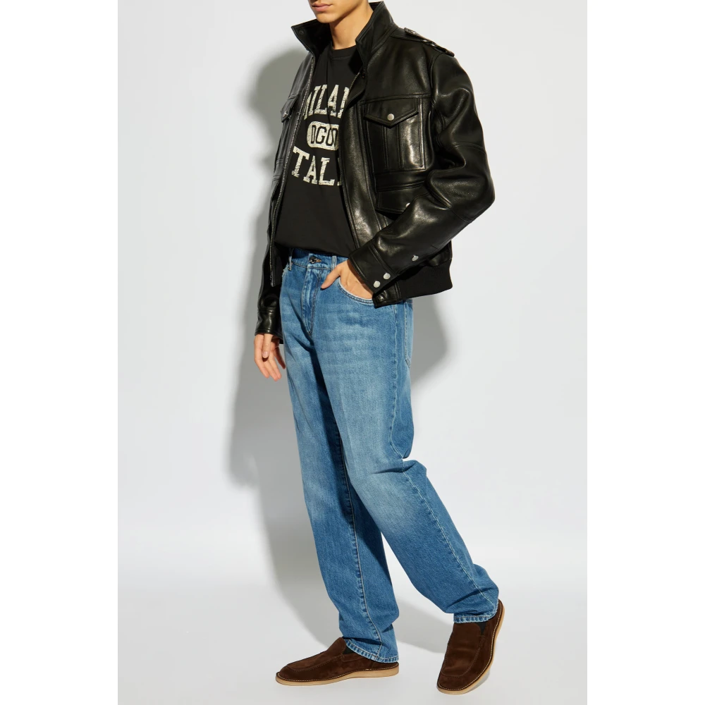 Dolce & Gabbana T-shirt met logo Black Heren