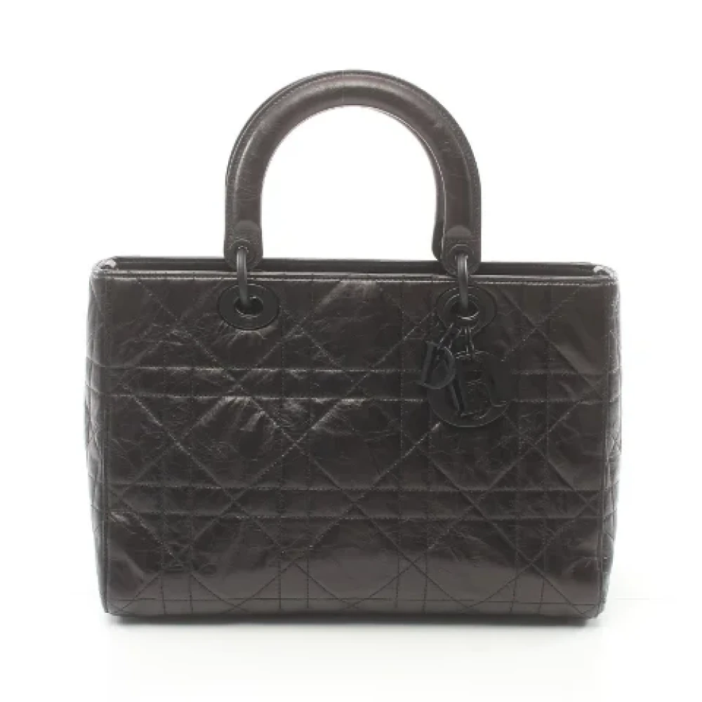 Dior Vintage Pre-owned Leather handbags Black Dames