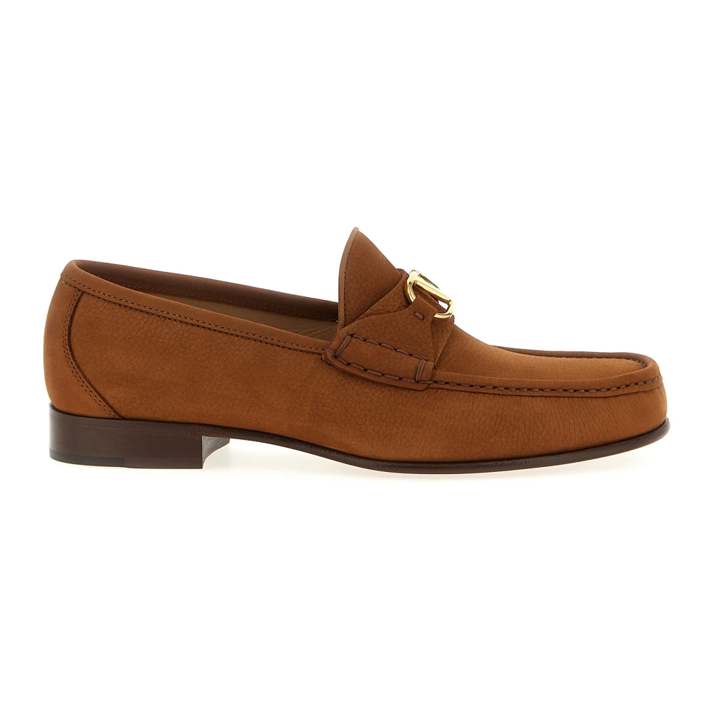 Valentino Garavani Men's Brown Vlogo Signature Loafers