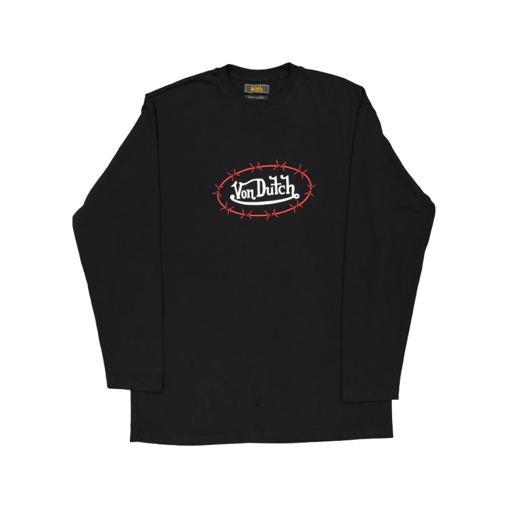 Von Dutch Lange Mouw Sport T-shirt Black Heren