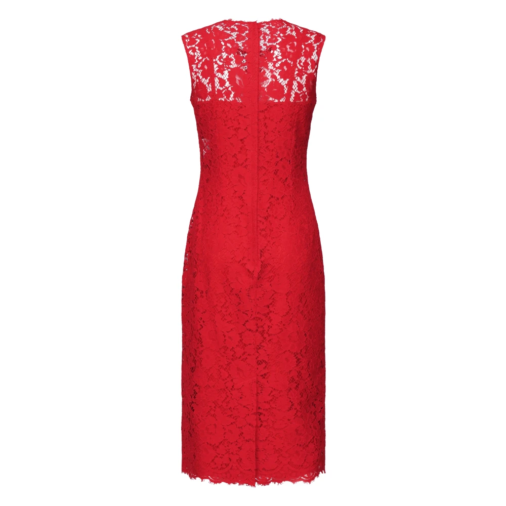 Dolce & Gabbana Rode Mouwloze Zijden Jurk Red Dames