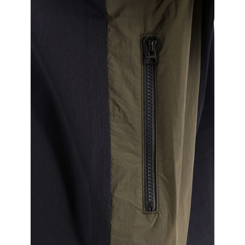 Sacai Katoenen T-shirt met nylon inzetstuk Blue Heren
