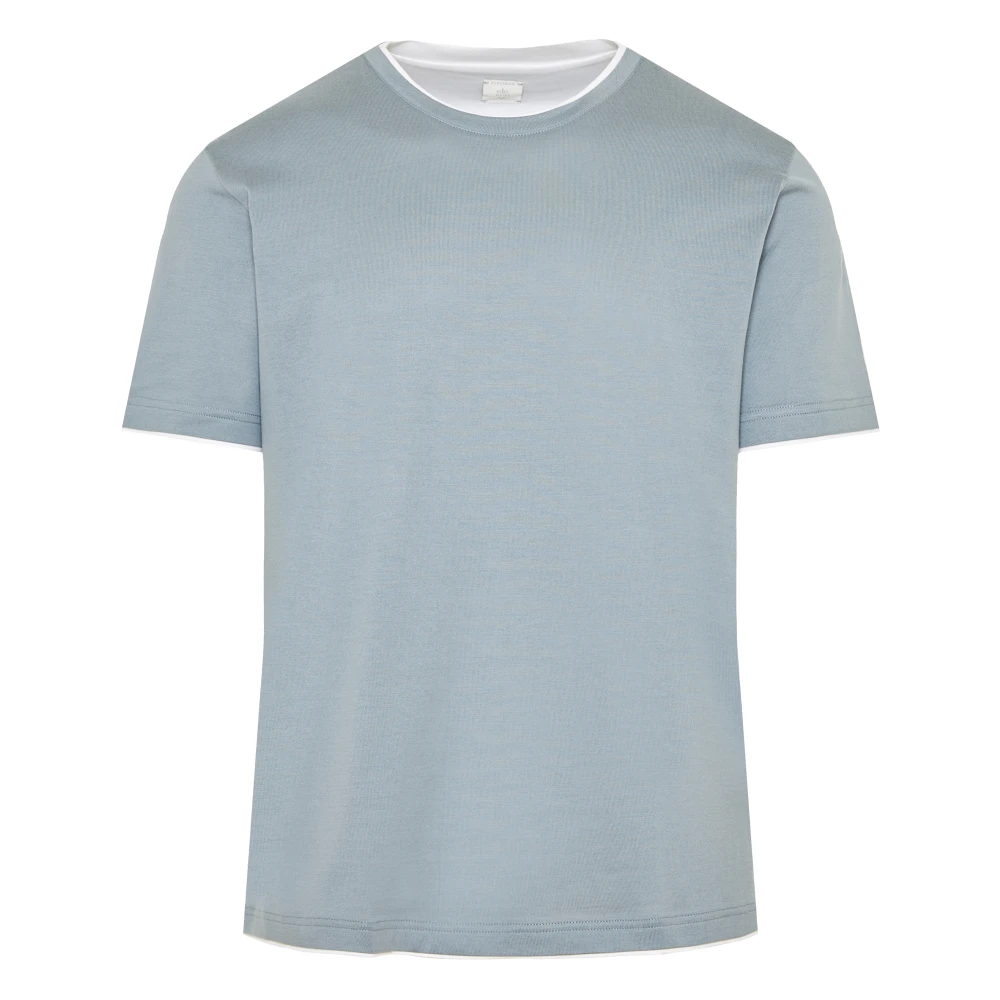 Eleventy Italiaans katoenen T-shirt Ontwerperscode K75Tshj01Tes0K265 Blue Heren