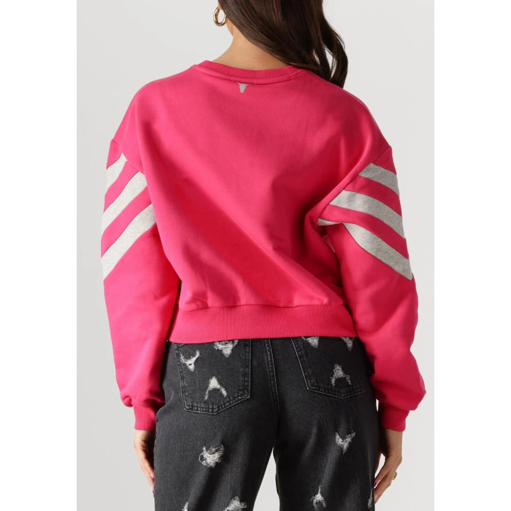 Alix The Label Geknoopte Cropped Sweater Pink Dames