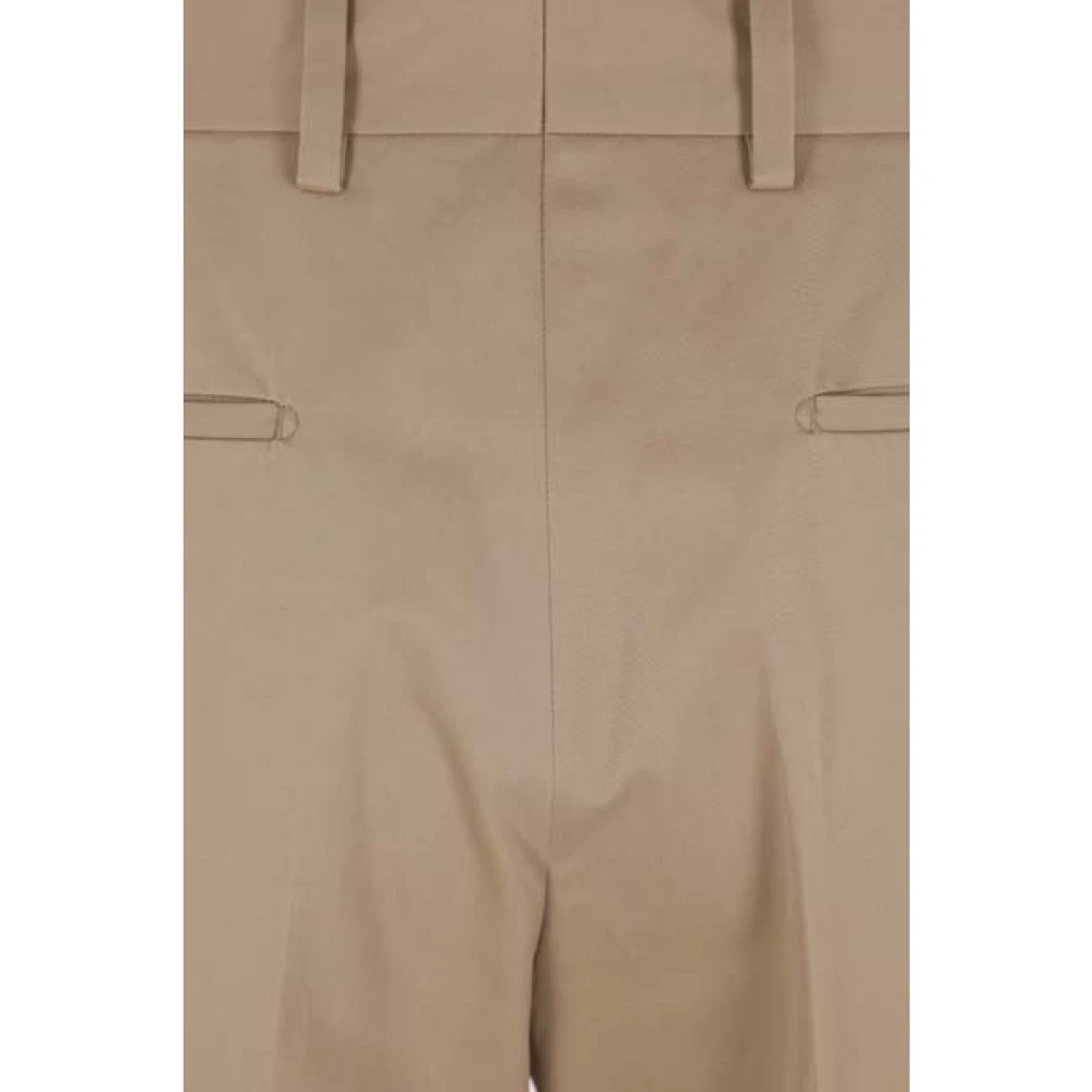 Prada Regular-Fit Katoenen Gabardine Broek Beige Heren