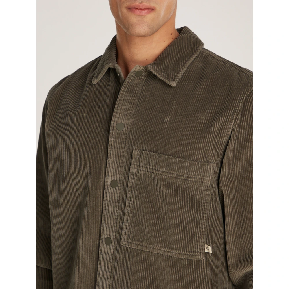 Calvin Klein Ribfluwelen Overhemd Bruin Brown Heren