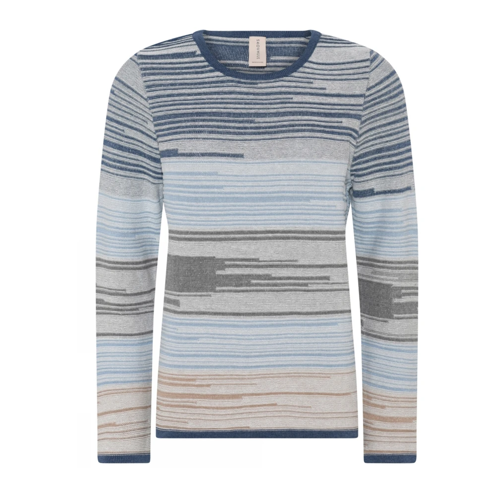 Skovhuus Mix Colour Pullover Blouse Indigo Multicolor Dames