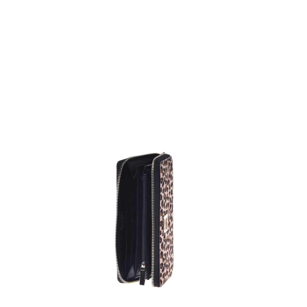 Baldinini Wallet in leopard-print pony skin with zip Multicolor Dames