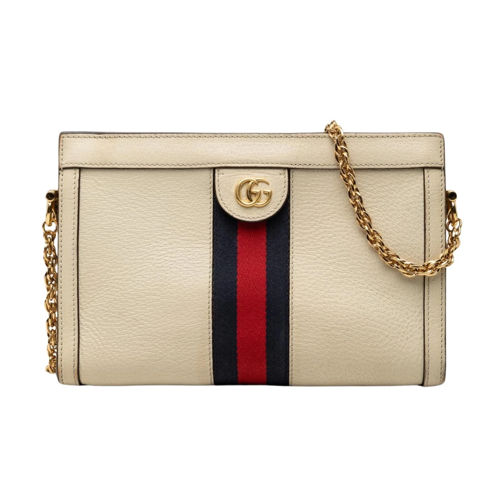 Gucci Vintage Women's White Vintage Cross Body Bags, One Size, Pre-Owned Chain Shoulder Bag