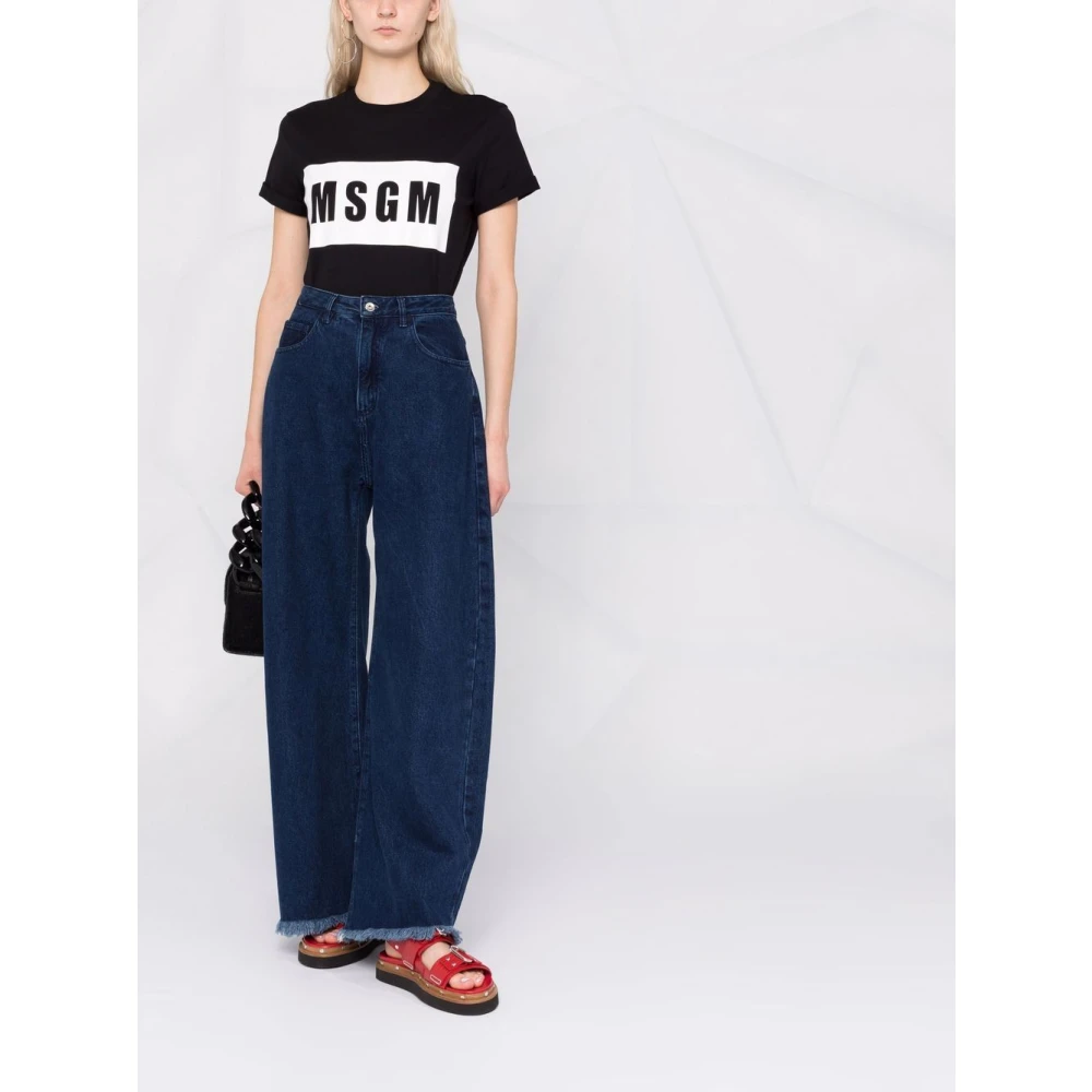 Msgm Basis Katoenen T-shirt Black Dames