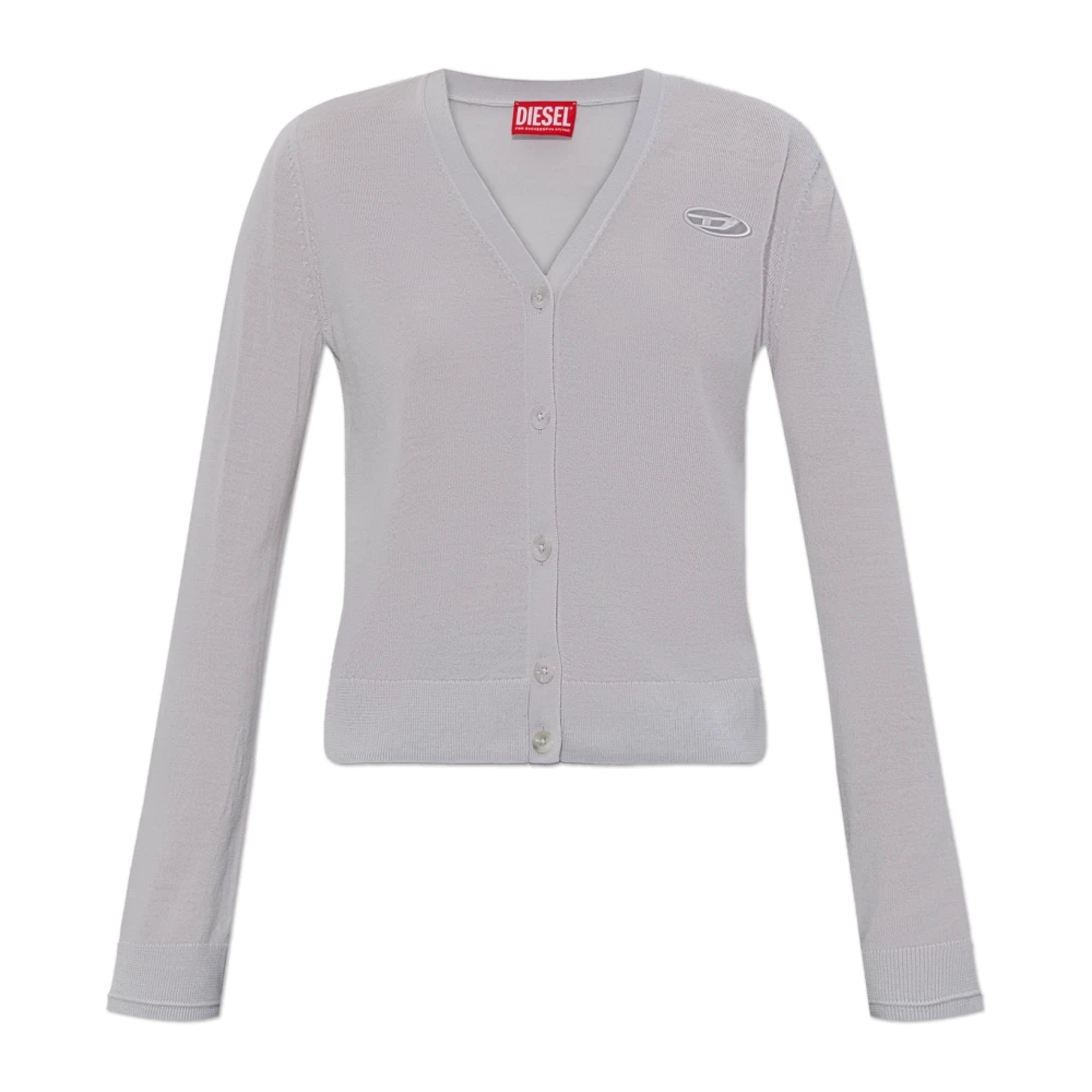 Diesel Kvinno Grå Stickade Tröjor Dam, 2XS, M-Alima Cardigan