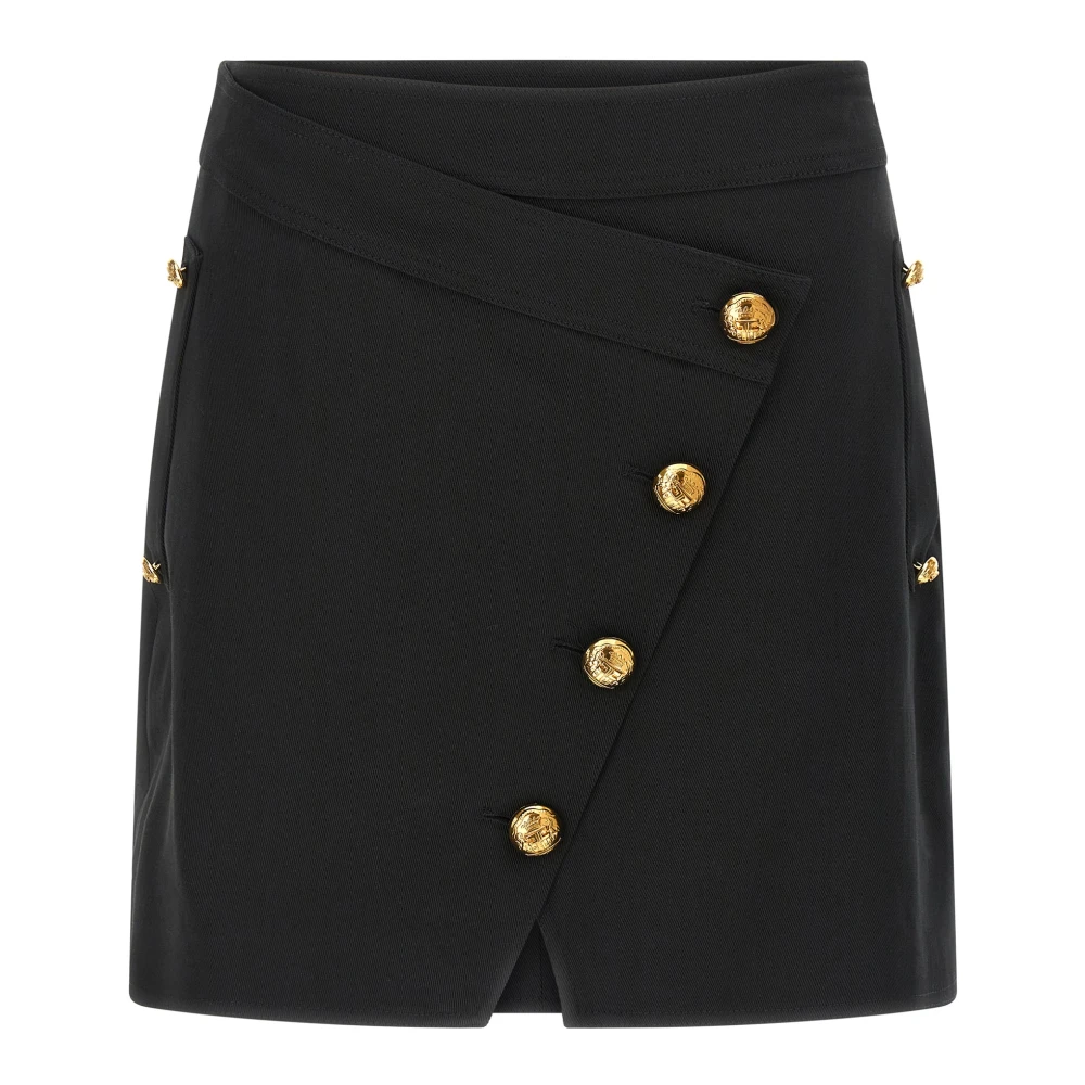 Elisabetta Franchi Women's Black Short Skirts, S, Cotton Gabardine Mini Skirt