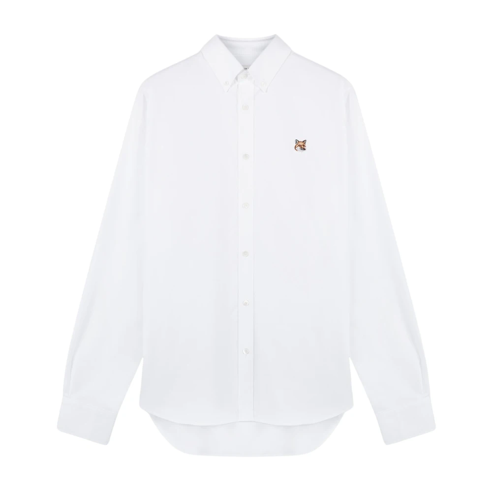 Maison Kitsuné Klassieke Button-Down Overhemd White Heren