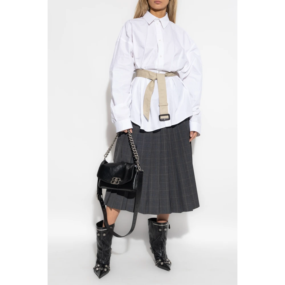 Balenciaga Shirt met Taille Riem White Dames