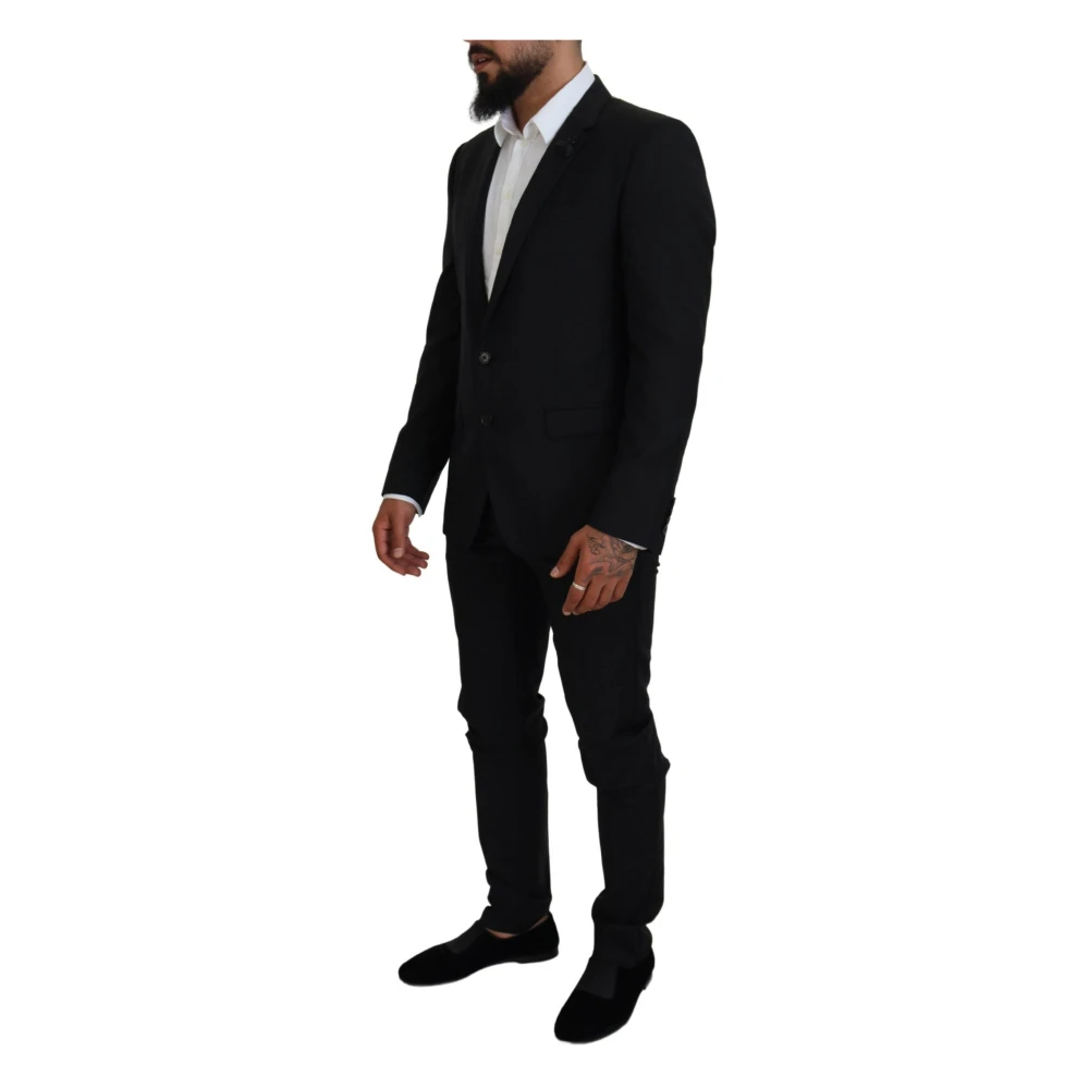 Dolce & Gabbana Zwart enkellange 2-delige MARTINI-pak Black Heren