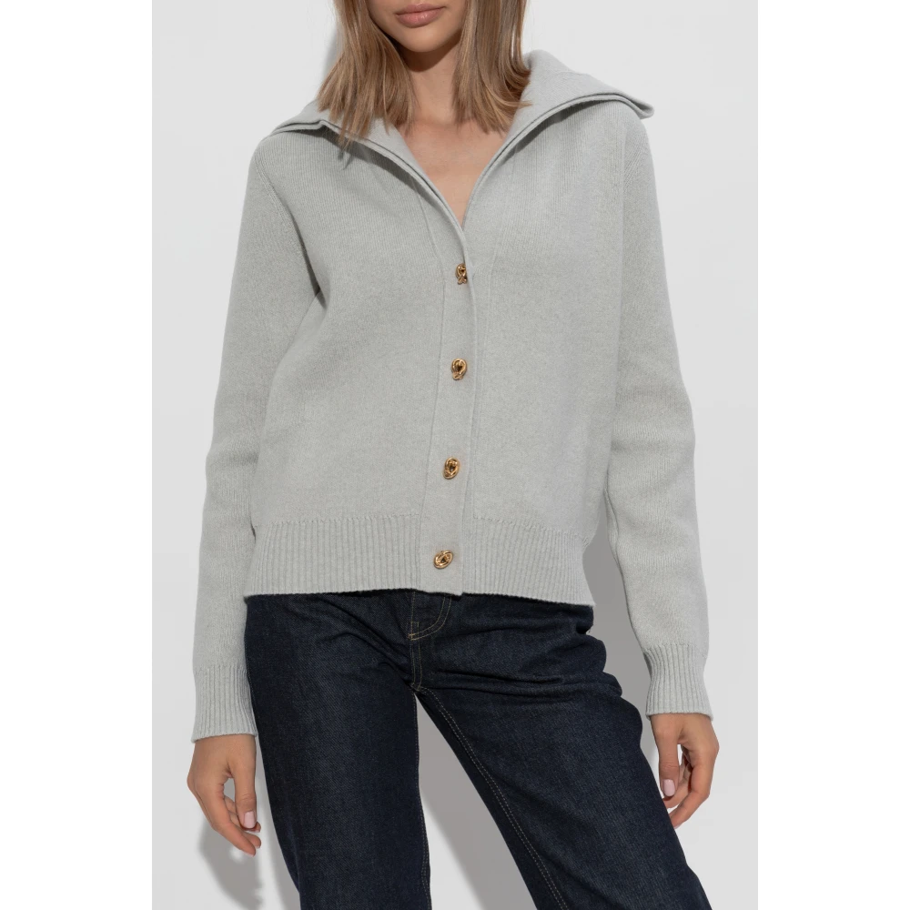 Bottega Veneta Cardigan met kraag Gray Dames