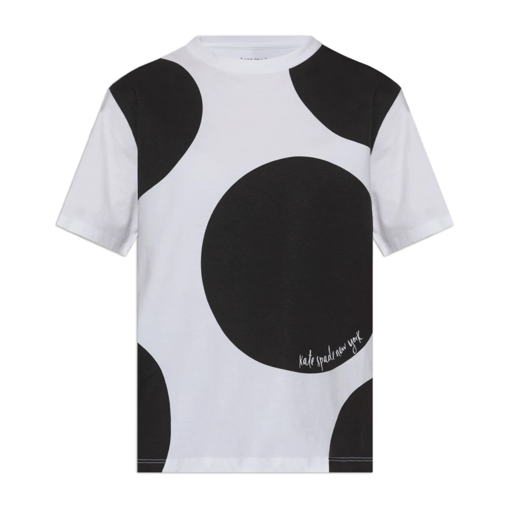 Kate Spade Katoenen T-shirt met ronde halslijn White Dames
