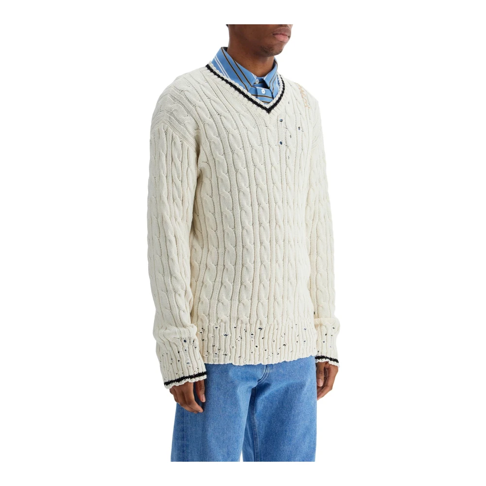 Marni V-neck Knitwear White Dames