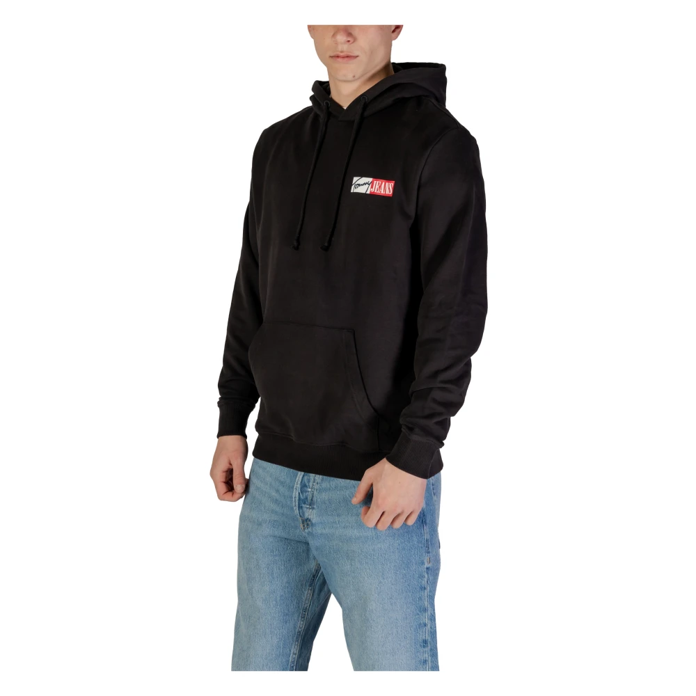 Tommy Jeans Katoenen Heren Capshirt Sweatshirt Collectie Black Heren