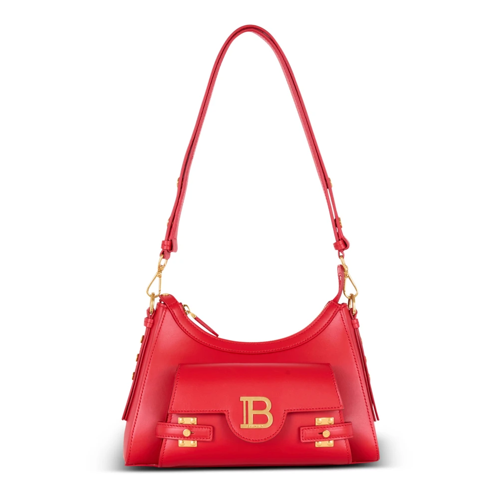 Balmain Kalfsleren B-Buzz Hobo tas Red Dames