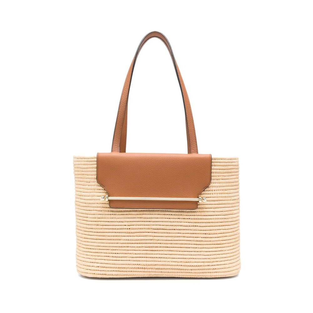 Strathberry Beige Tote Tas met Platte Handvatten Beige Dames