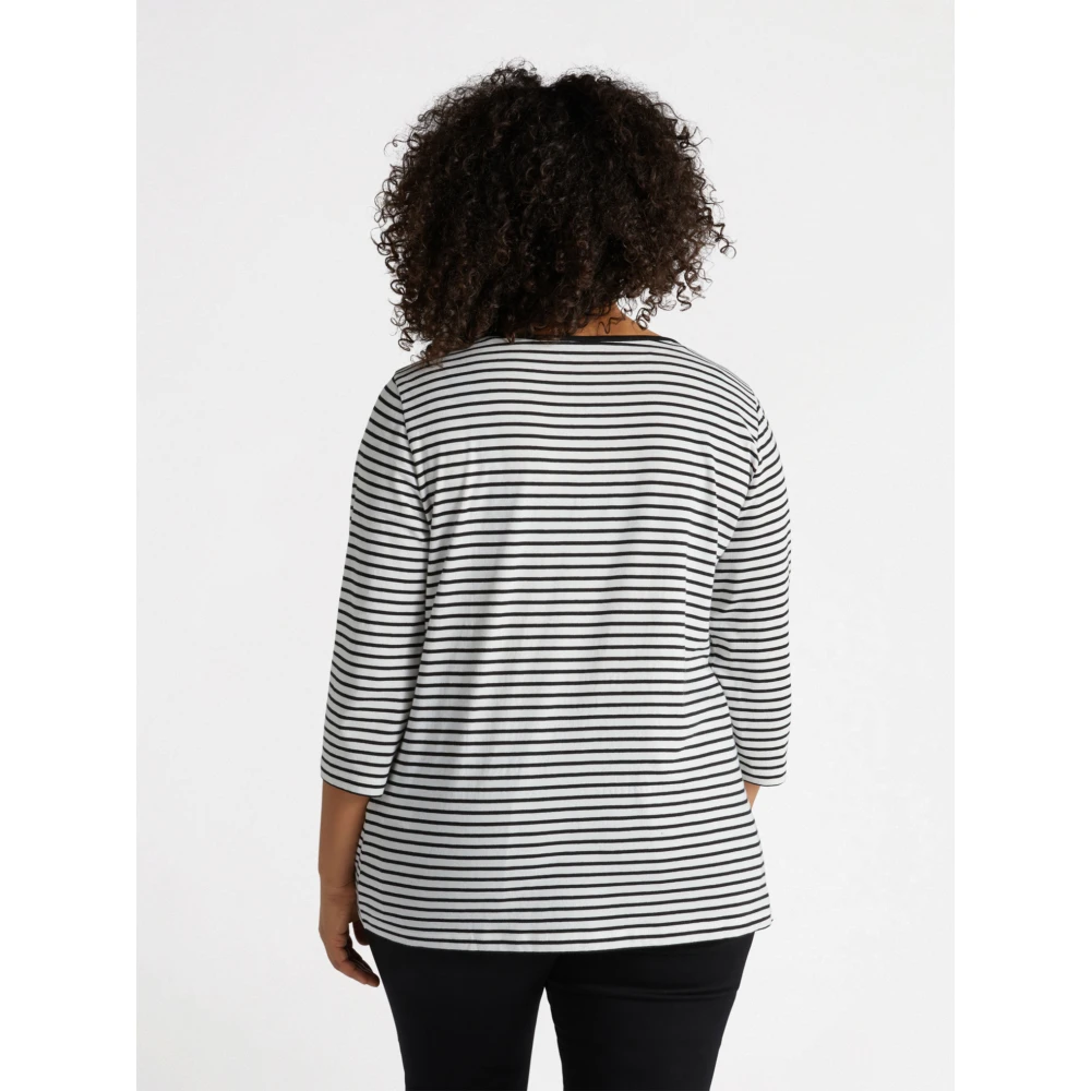Fiorella Rubino Gestreept T-shirt met strass Black Dames