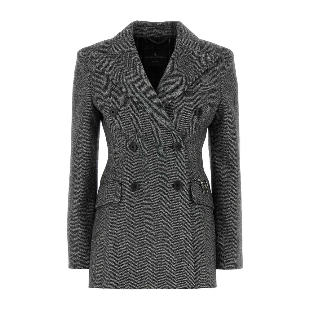 Ermanno Scervino Geborduurde Wollen Blazer Gray Dames