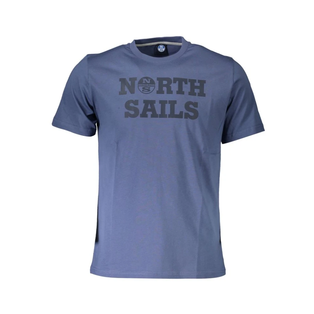 North Sails Blue Cotton Men T-Shirt - Male - T-Shirts - Blue - L - Tops