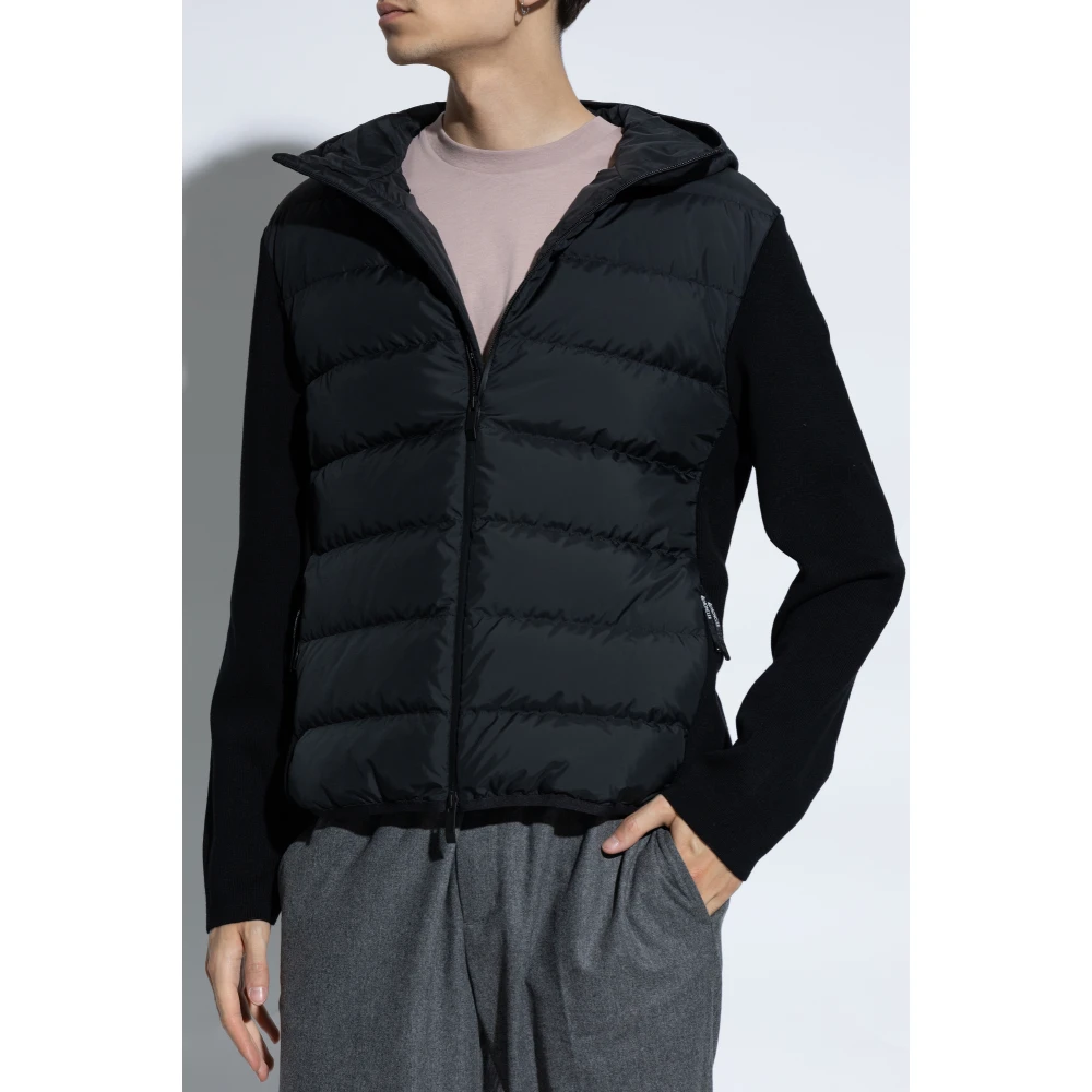 Moncler Cardigan met gewatteerde voorkant Black Heren