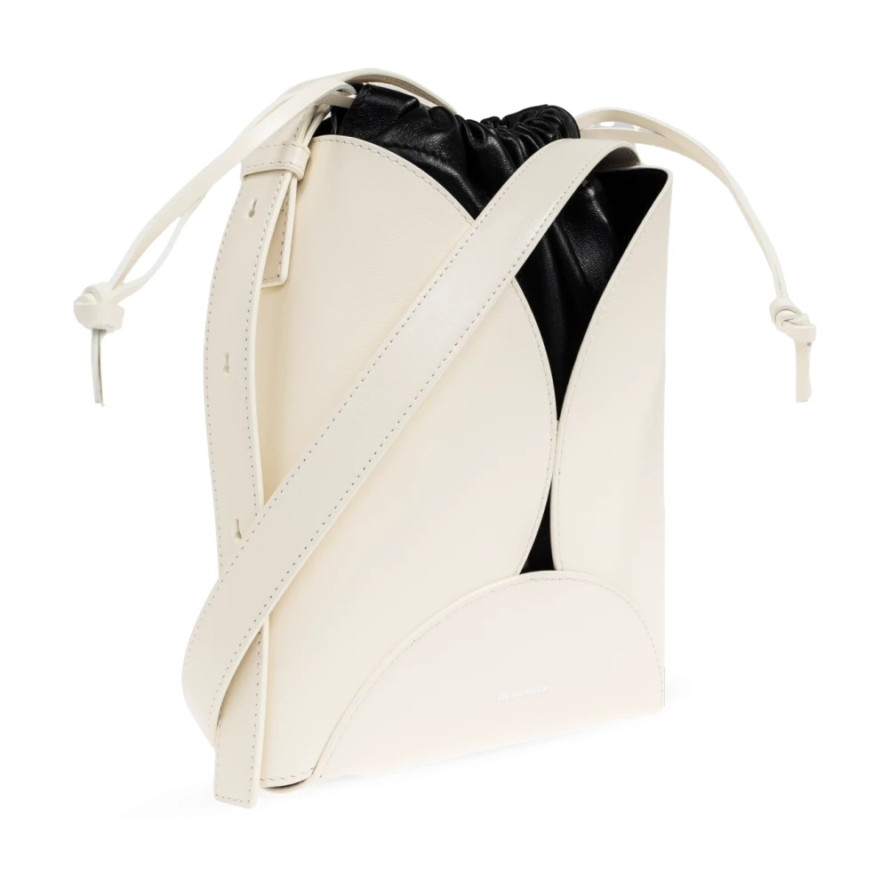Jil Sander Curve Crossbody Tas Beige Dames