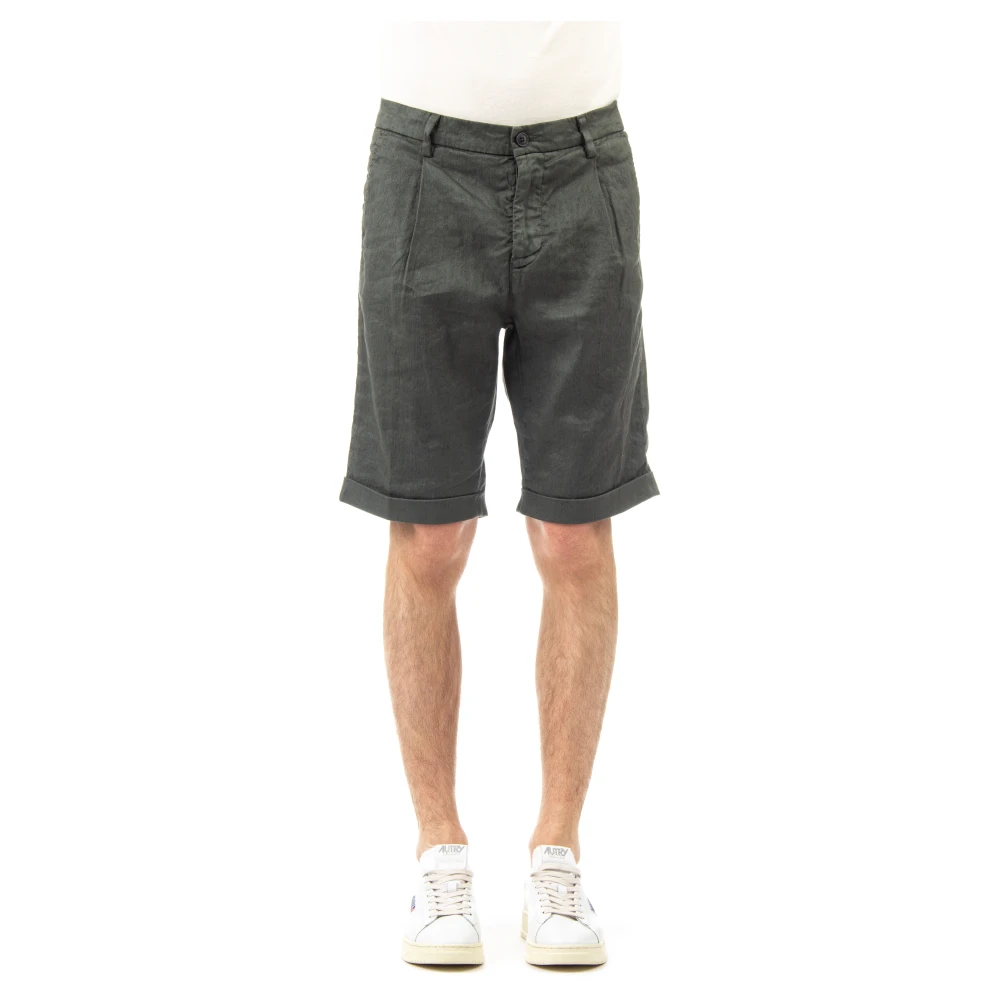 Mason's Groene Linnenmix Relaxte Shorts Green Heren
