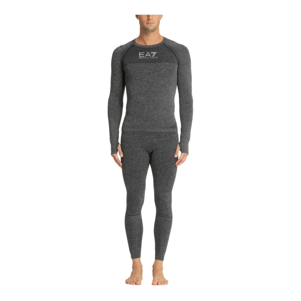 Emporio Armani EA7 Effen Logo Geborduurd Trainingspak Set Gray Heren