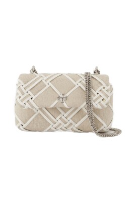 white-cotton-mini-flap-shoulder-bag